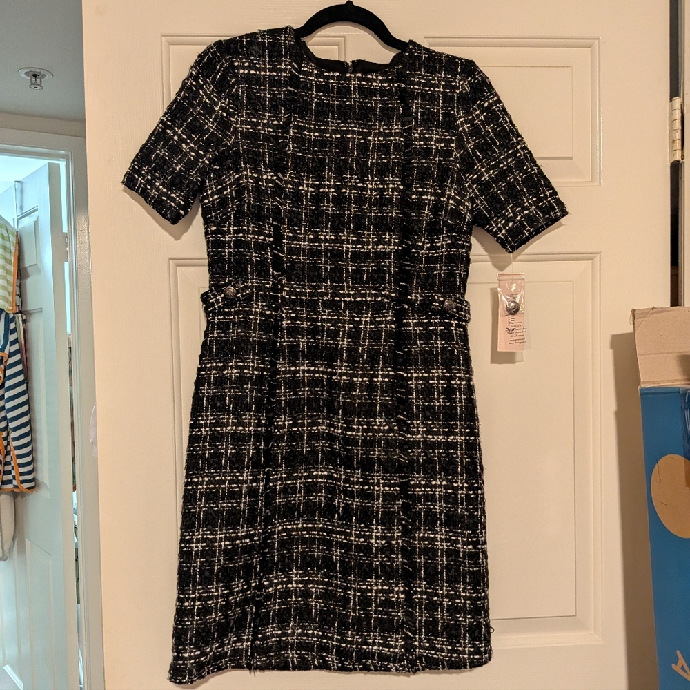 Nanette Lepore Black and White Tweed Mini Dress